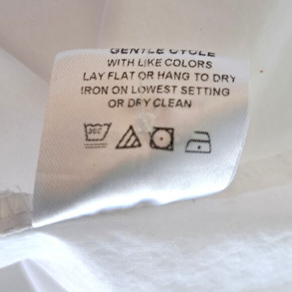 THE SHIRT Rochelle Beherens Molly Shirt White Puff Sleeve Button Down Medium - Picture 10 of 10